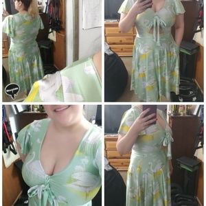 Black Milk Swan Nouveau Rio Midi Dress